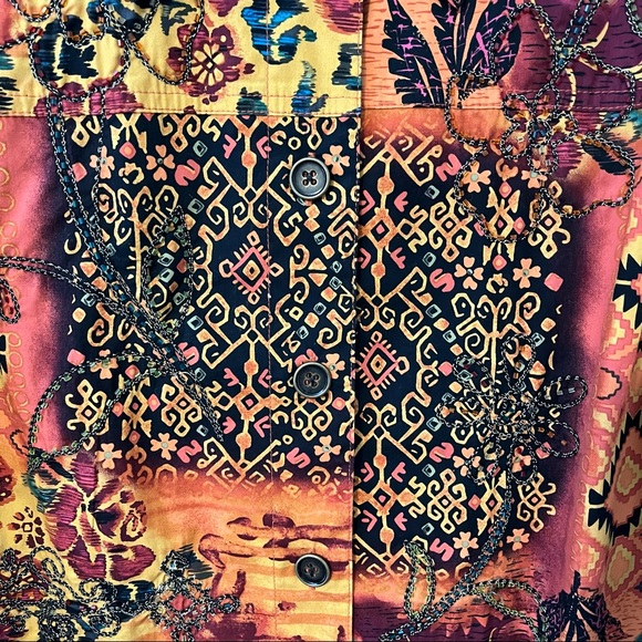 Coldwater Creek women’s shacket, M, tribal/ floral print - Picture 5 of 9